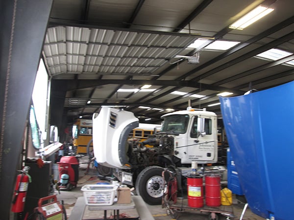 Truck being serviced
